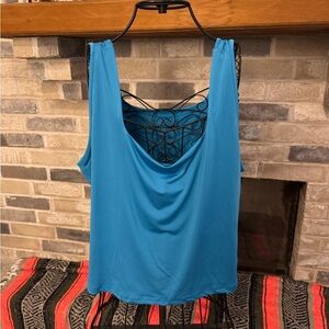 SHEIN Curve Vibrant Blue Tank Top